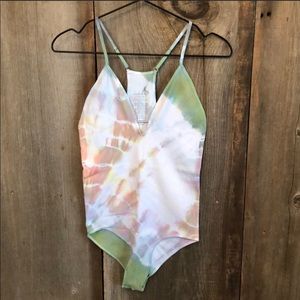 Free People Tie Dye Move Along Bodysuit Medium